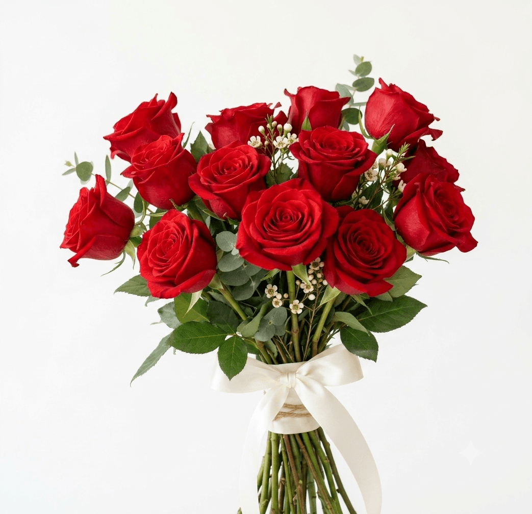 12 Rose Rosse Premium с доставкой цветов по Милану
