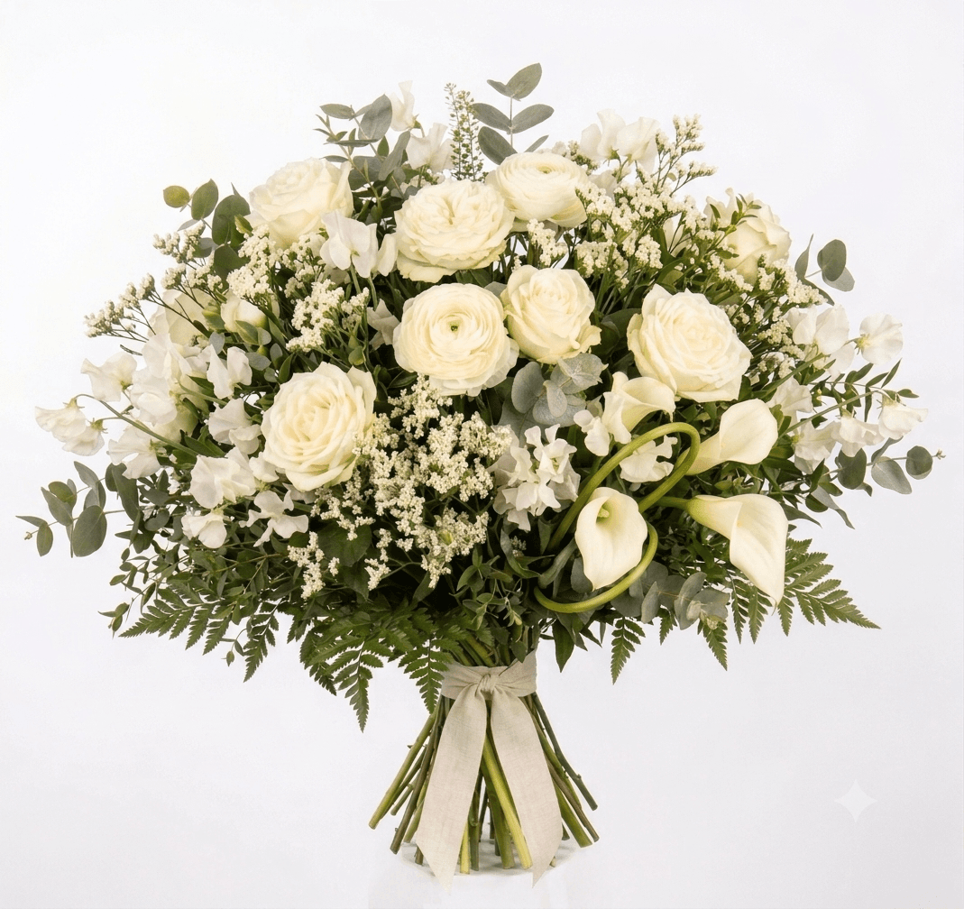 Bouquet Eleganza Bianca with flower delivery in Milan